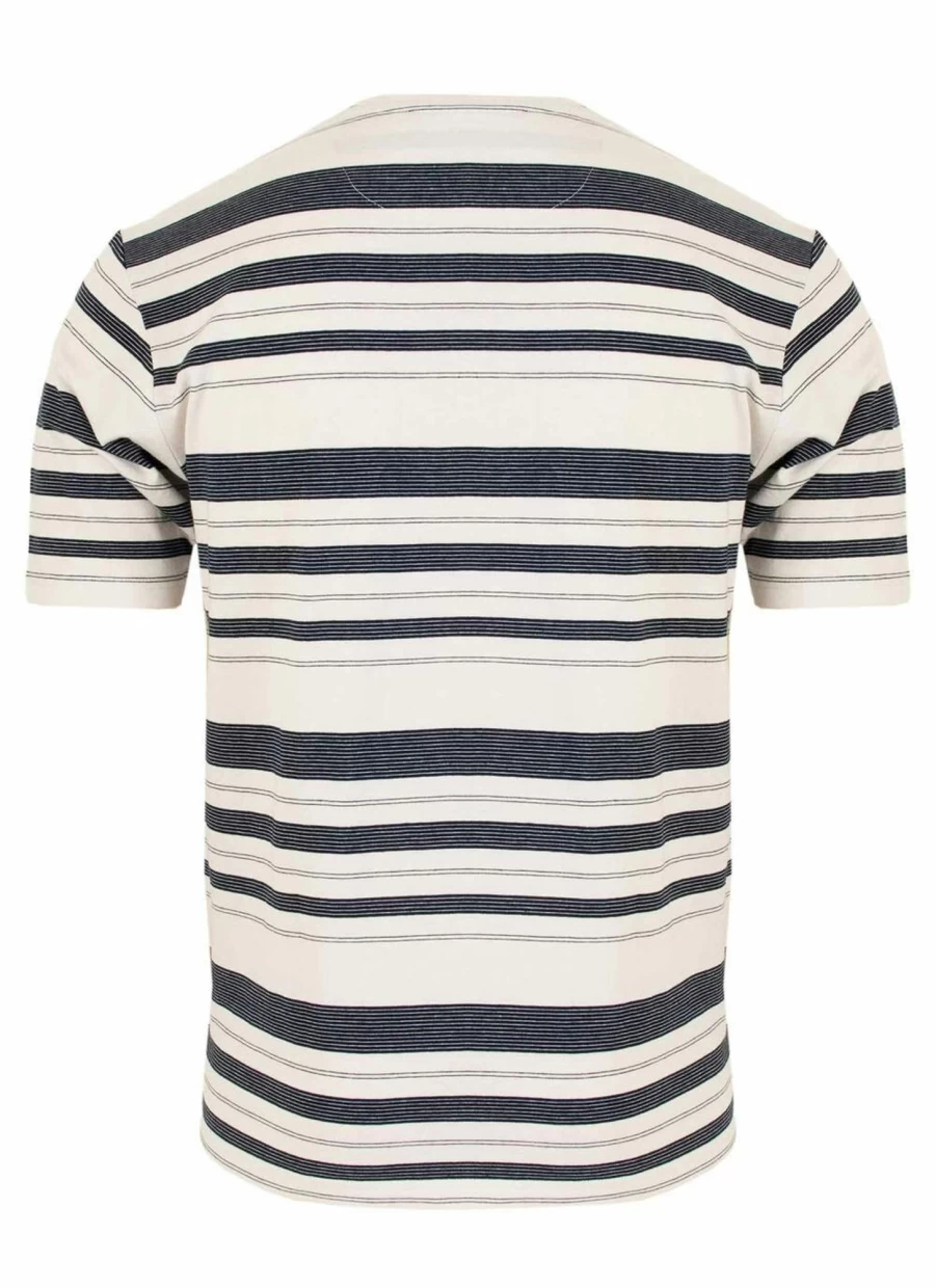 James Pringle Men's Stripe Crew Neck T-Shirt - Classic Cotton Casual Tee