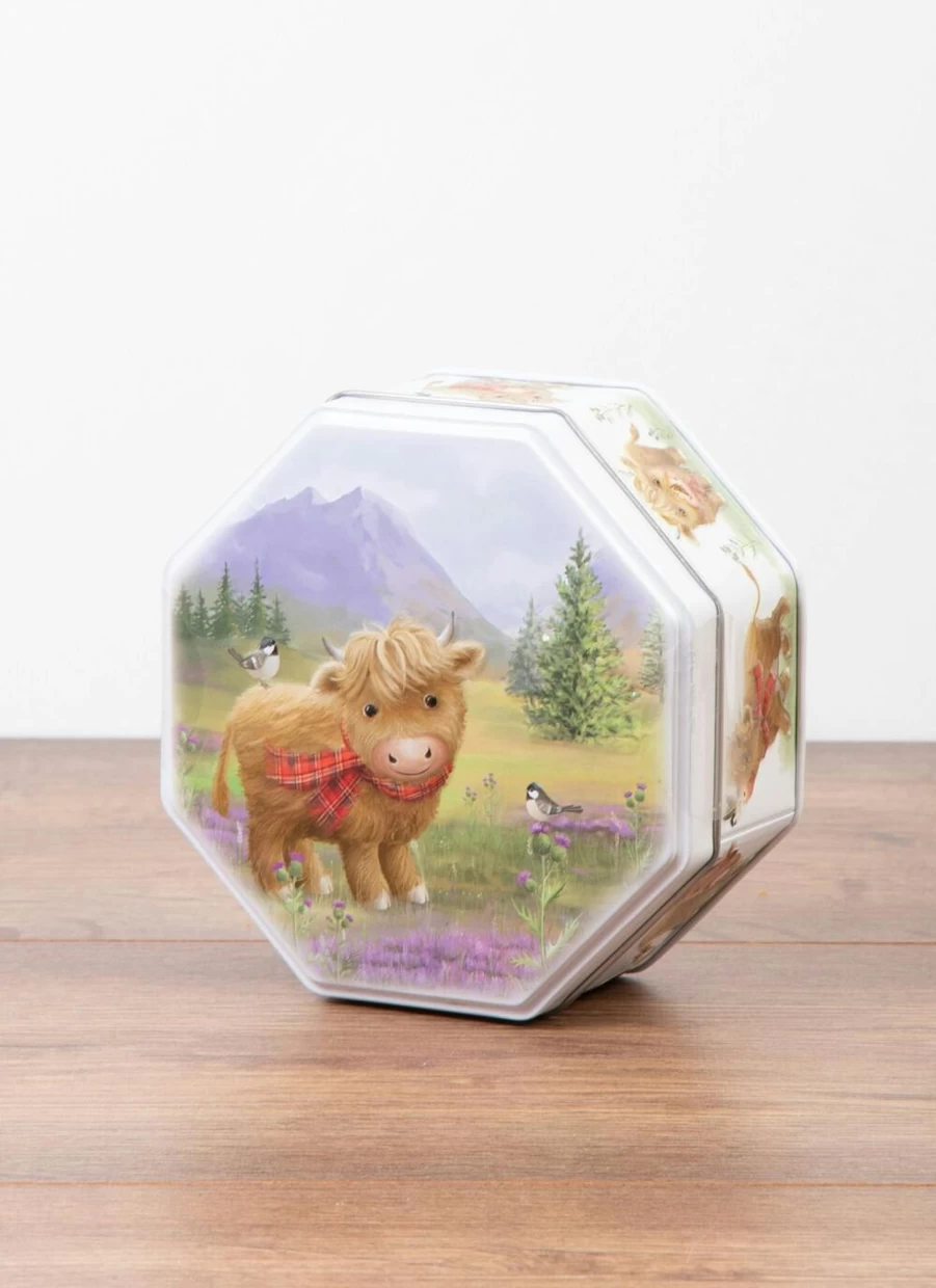 Campbells Cute Cow Petticoat Shortbread Biscuit Tin - Vintage Collectible Cookie Container