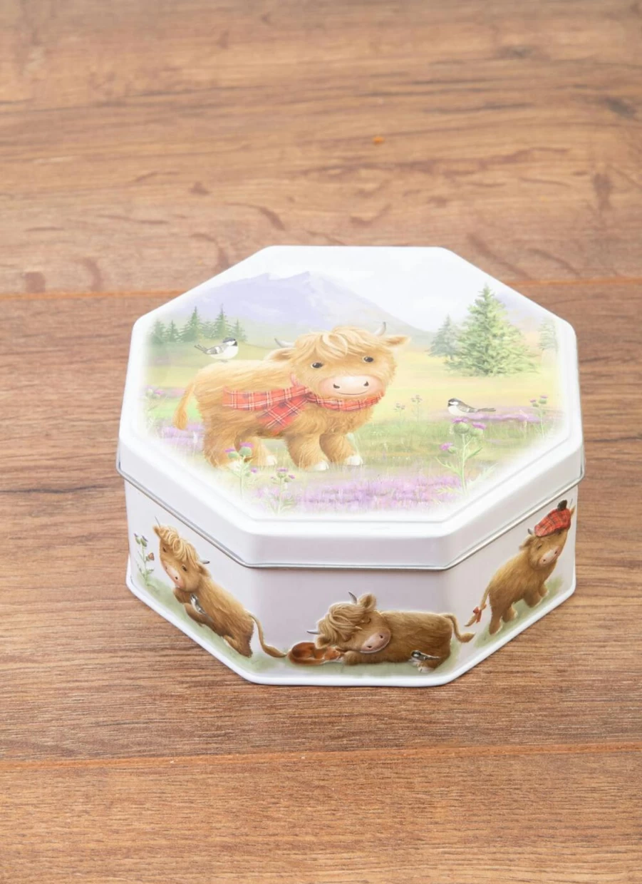 Campbells Cute Cow Petticoat Shortbread Biscuit Tin - Vintage Collectible Cookie Container