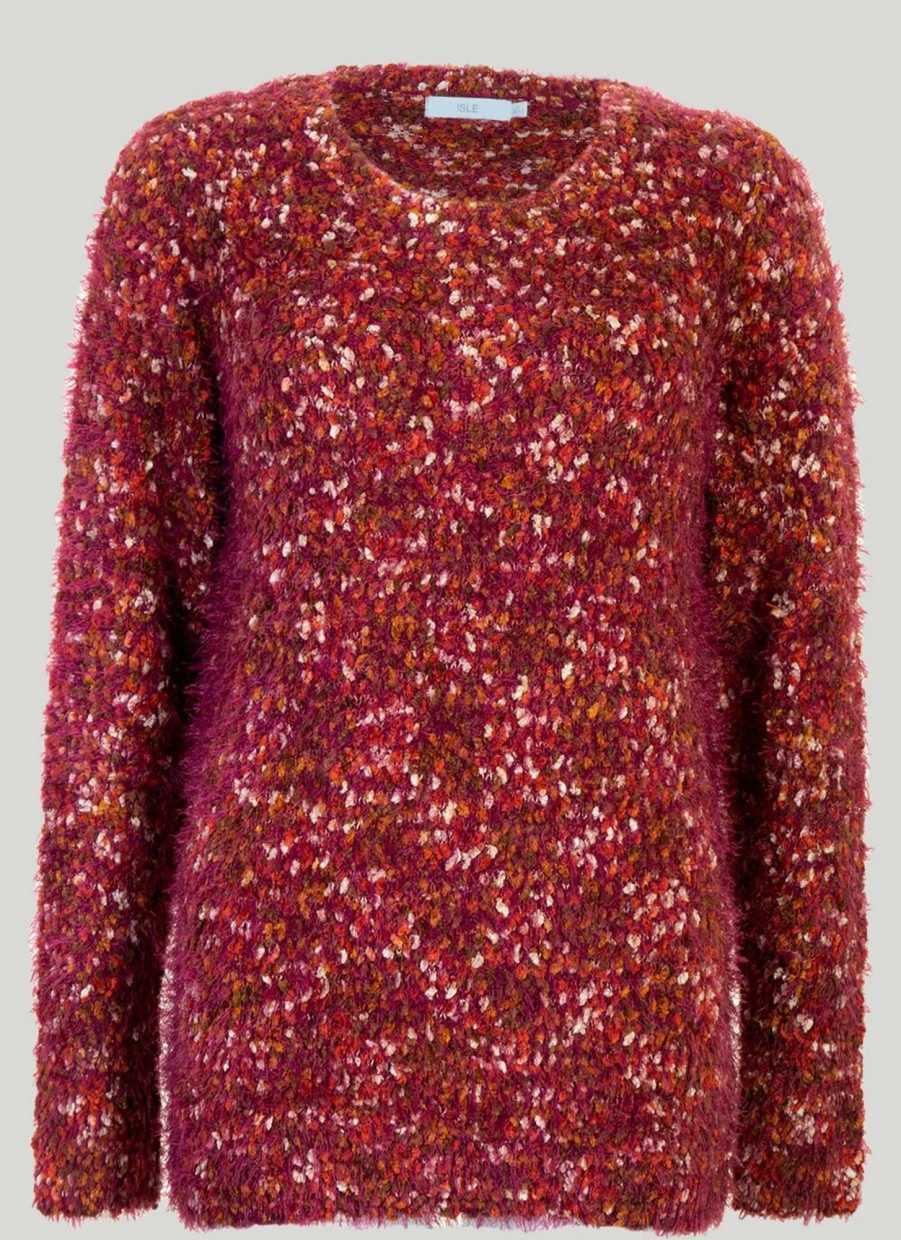 "Isle Women's Textured Knit Jumper - Cozy Cable Stitch Sweater"