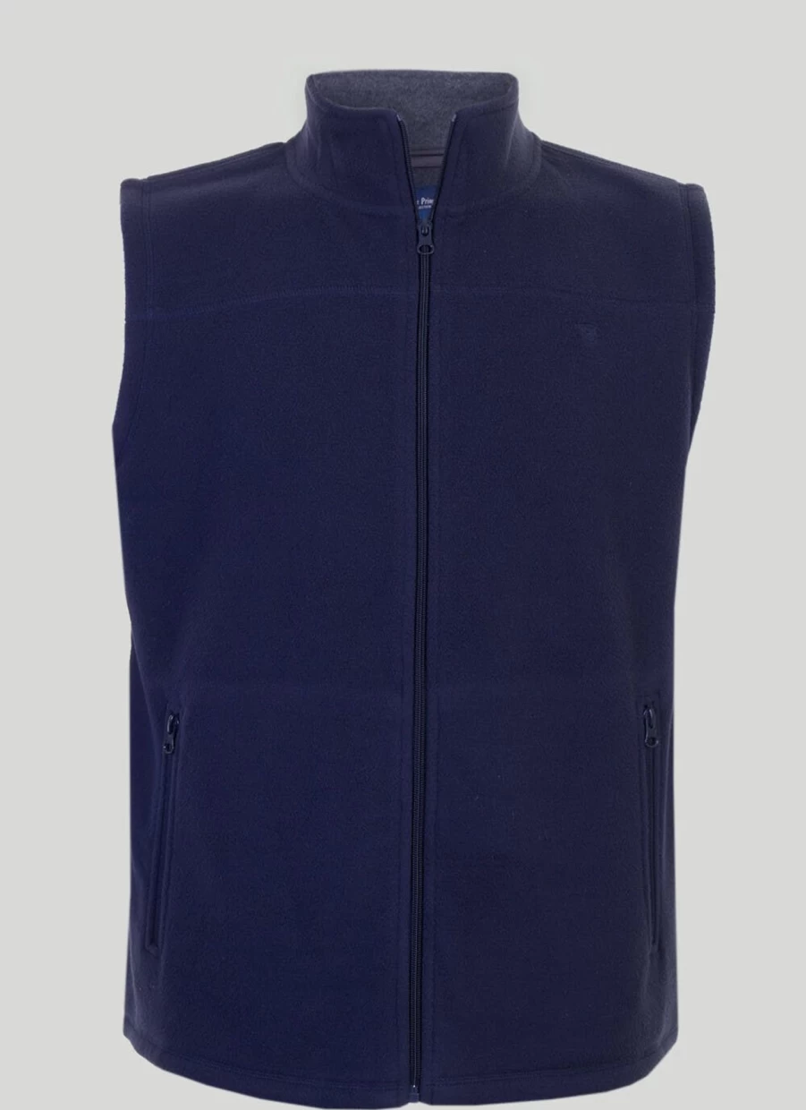 James Pringle Men's Fleece Gilet - Lightweight Warm Quilted Vest for Outdoor Activities