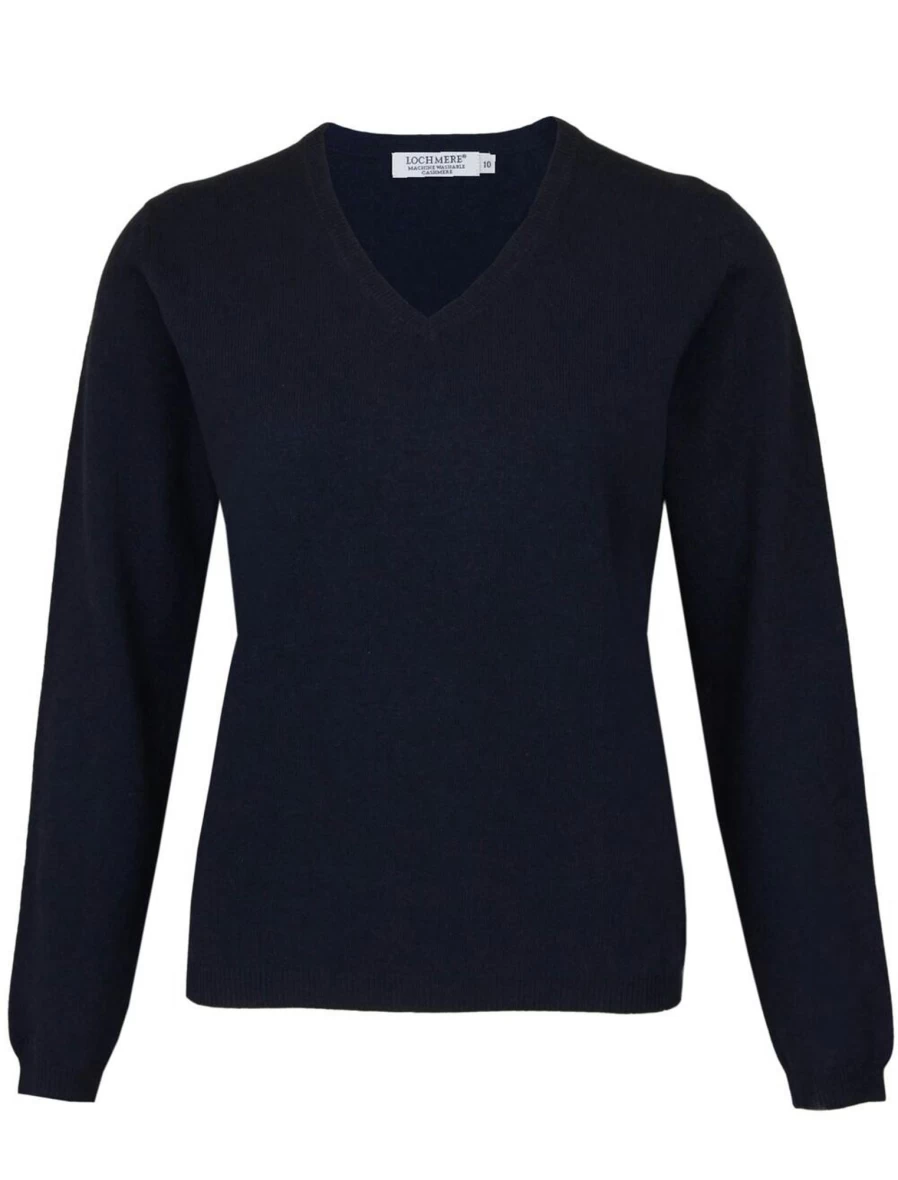 Lochmere Women's Cashmere V-Neck Sweater Soft Luxurious Knit Pullover