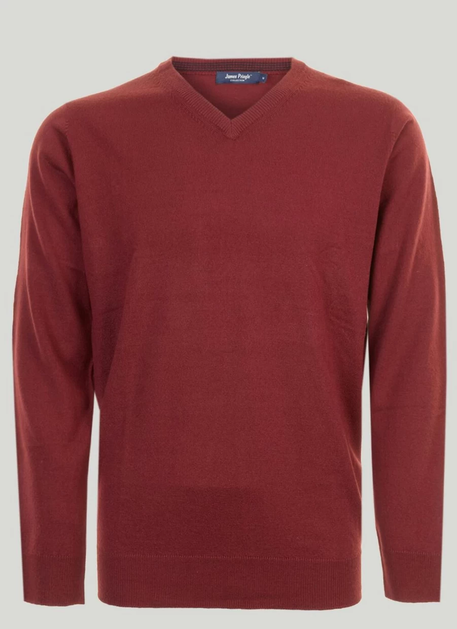 James Pringle Men's V Neck Fine Knit Jumper - Lightweight Comfortable Sweater