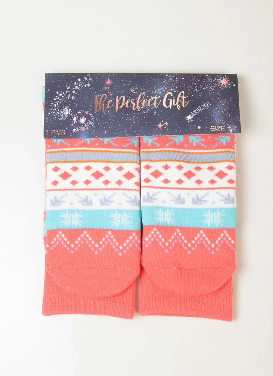 "Isle Women's Fairisle Knit Gift Socks - Festive Holiday Cozy Winter Socks"