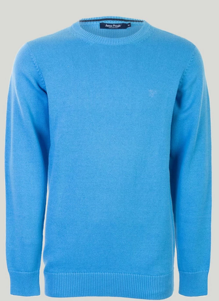 James Pringle Men's Cotton Crew Neck Jumper - Soft Classic Knit Sweater