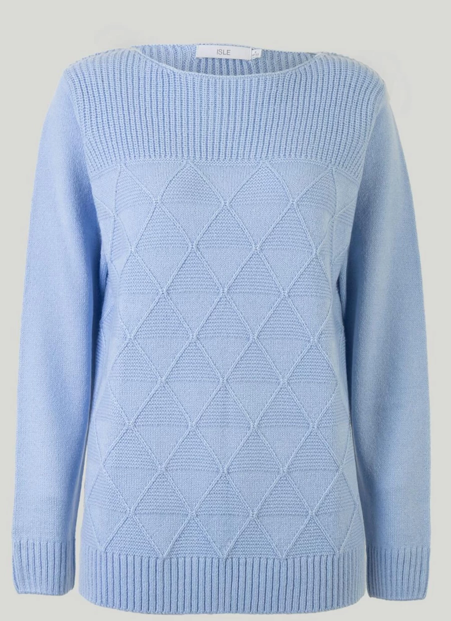 Isle Women's Diamond Cable Jumper - Stylish Knit Sweater for Winter Fashion