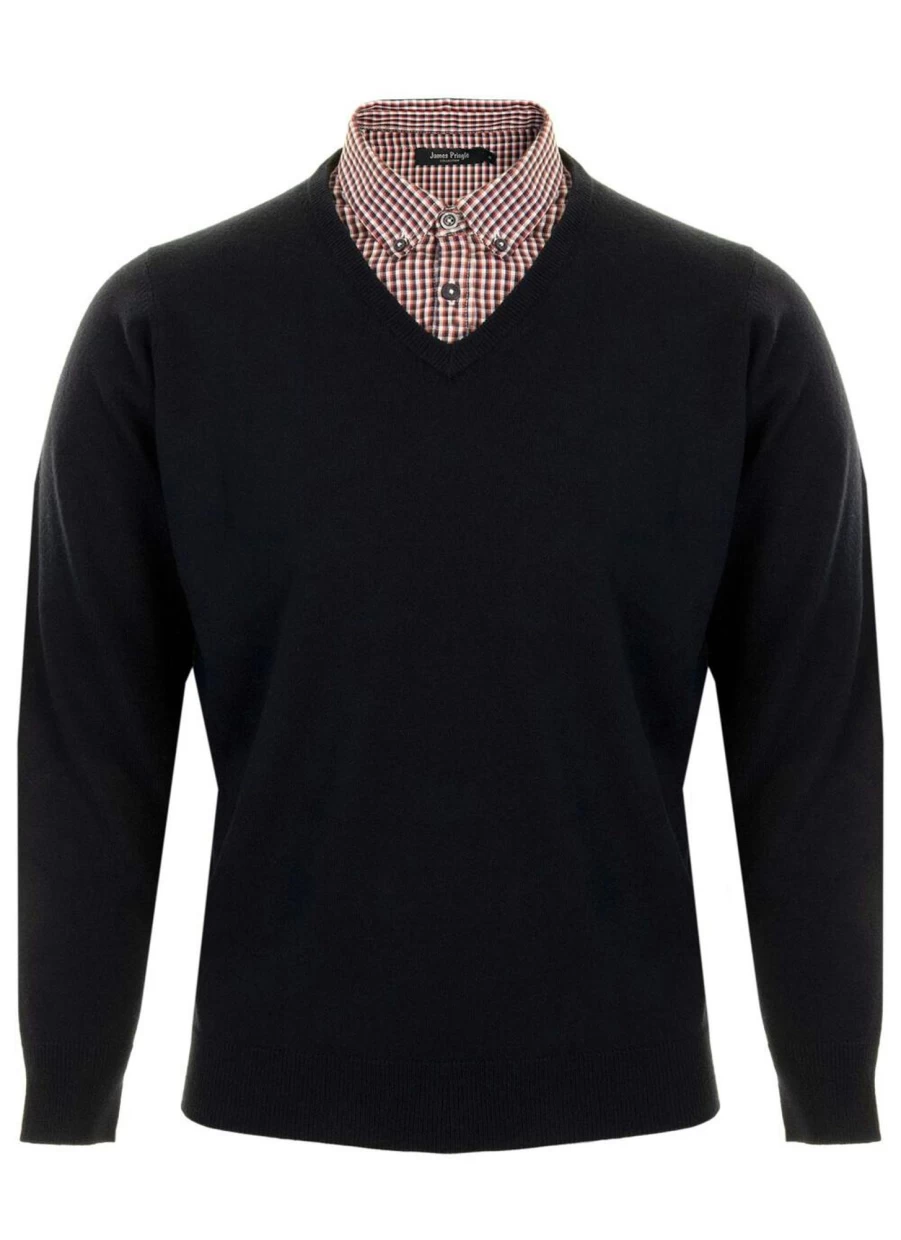 James Pringle Men's Mock Neck Shirt Jumper - Classic Knit Pullover