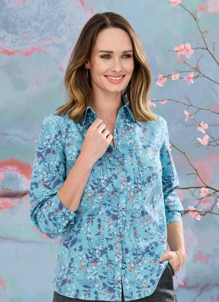 Honor Millburn Women's Floral Print Blouse - Stylish Casual Tops for Women