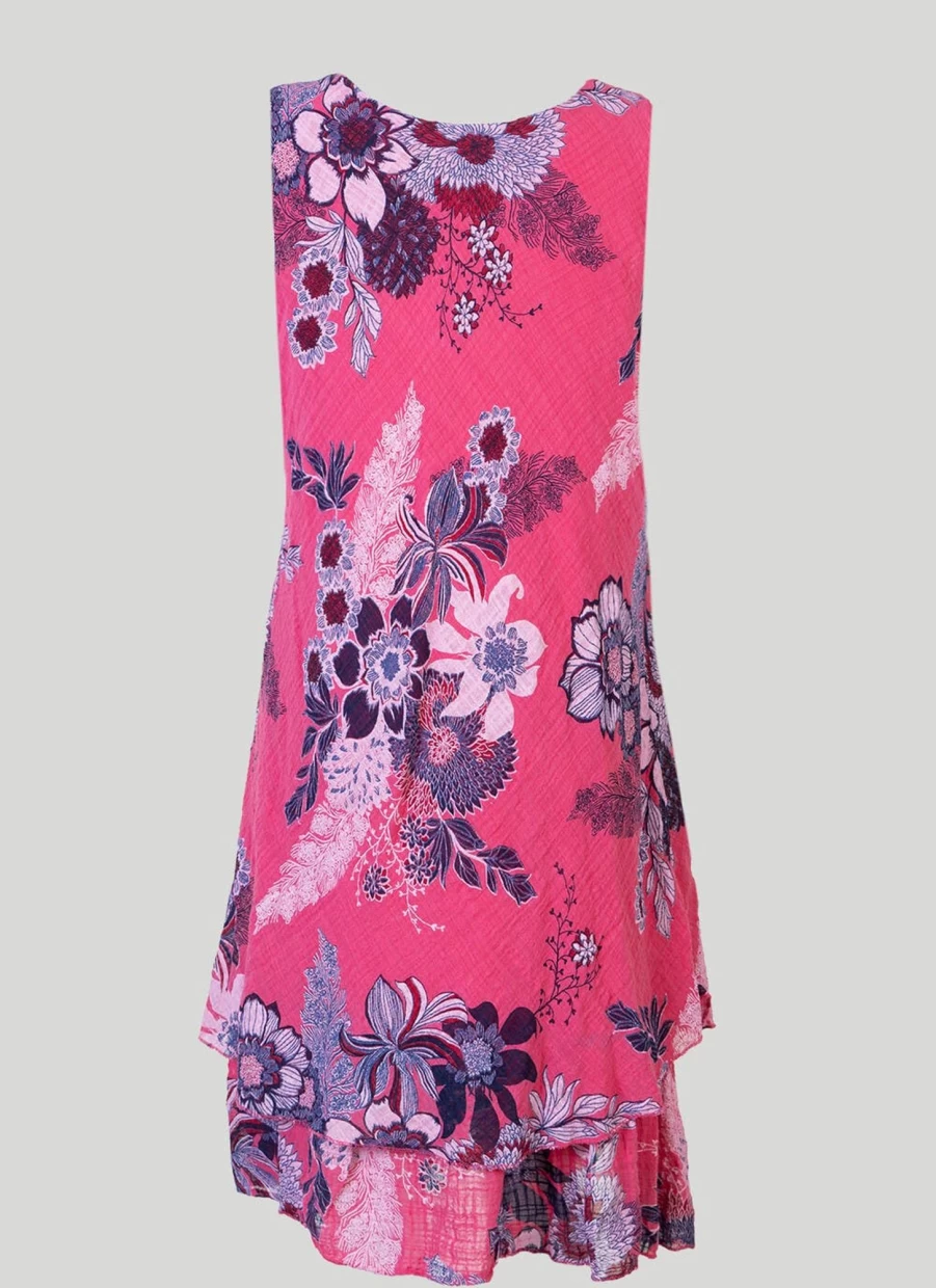 Sugar Crisp Women's Floral Print Dress - Elegant Summer Flowy Feminine Style
