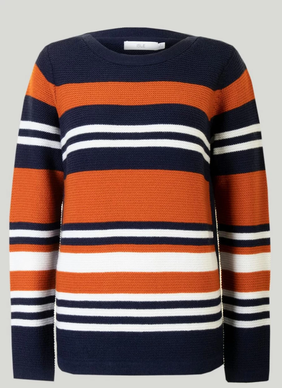Isle Women's Stripe Jumper - Soft Knit Casual Sweater