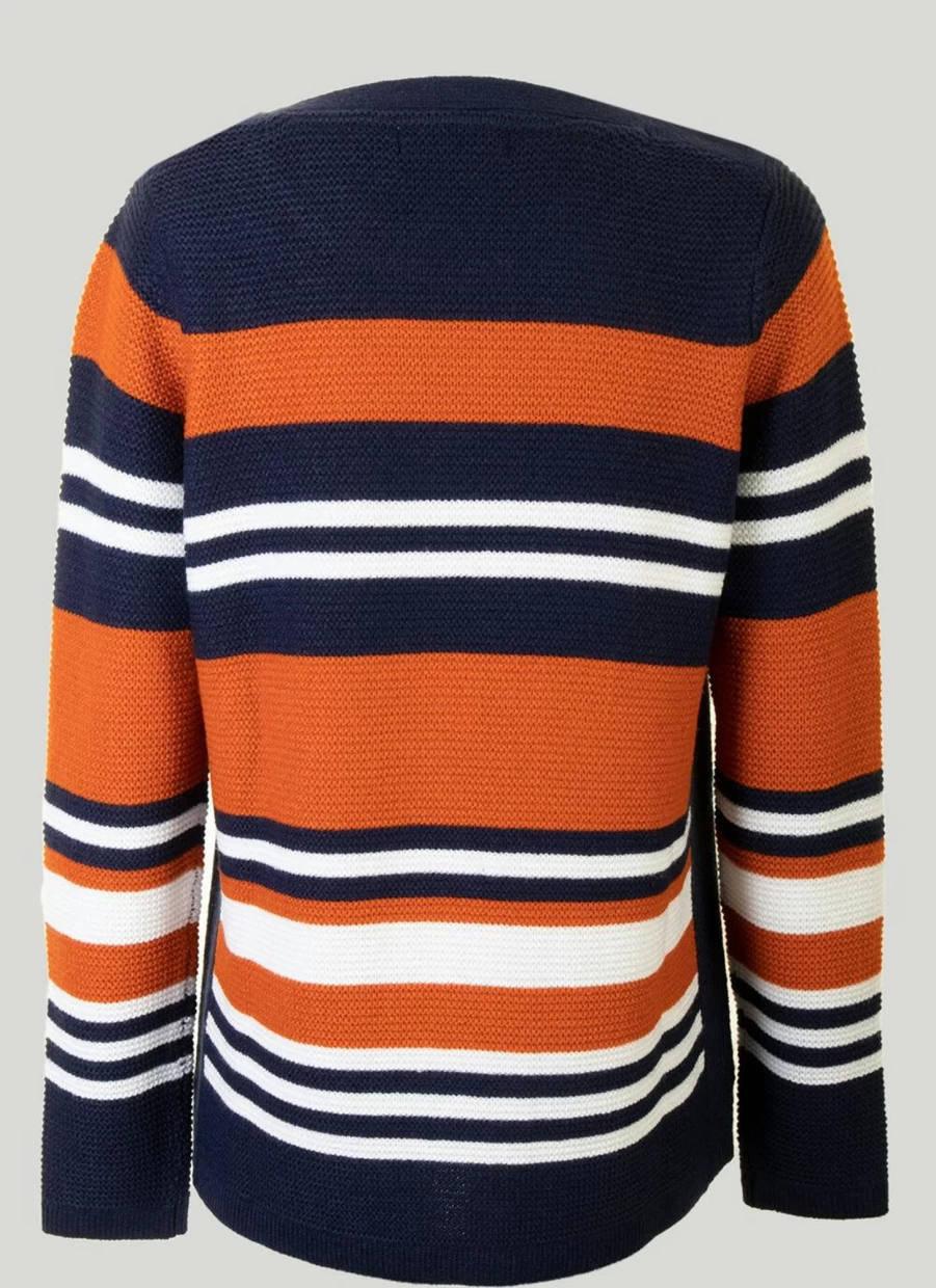 Isle Women's Stripe Jumper - Soft Knit Casual Sweater