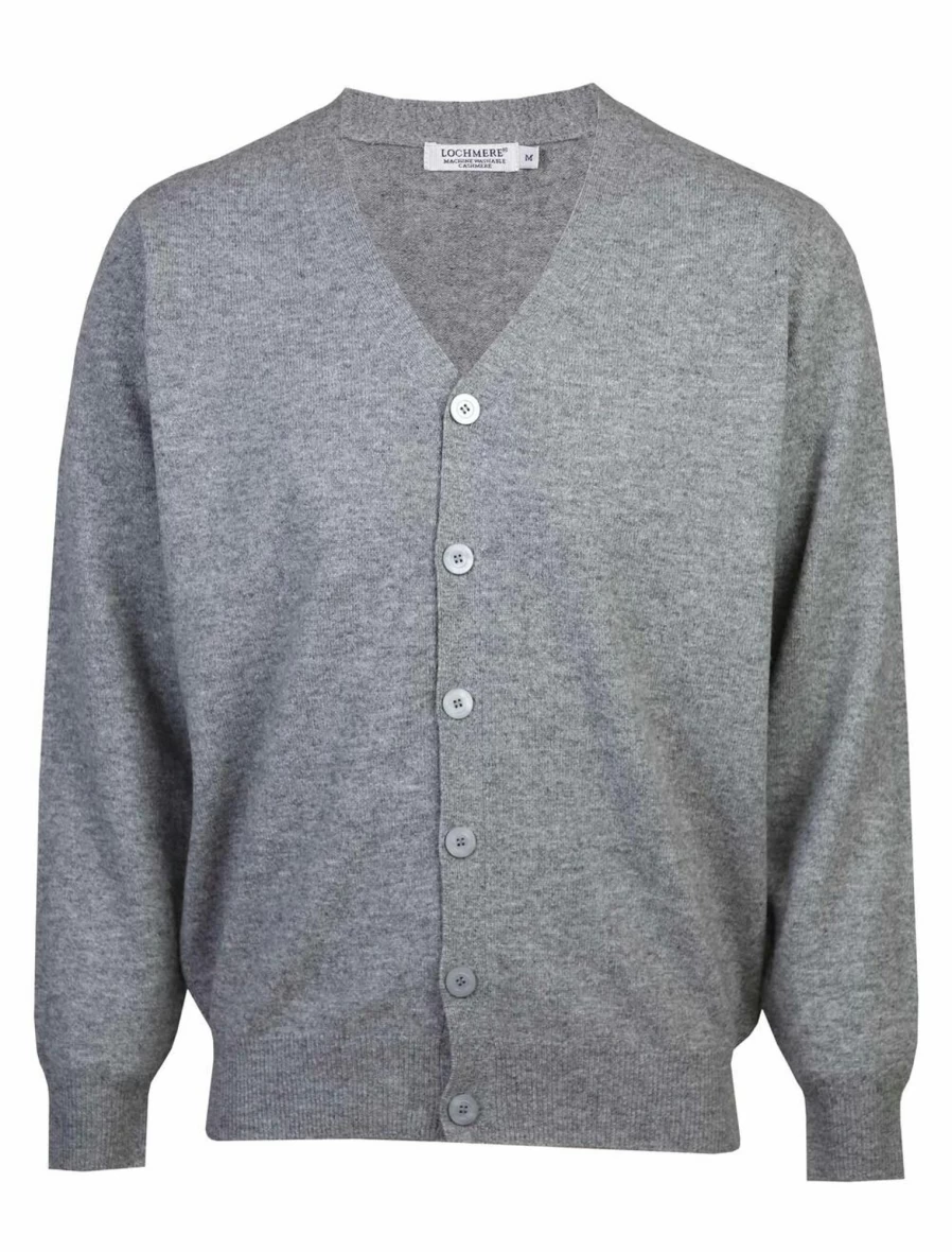Lochmere Men's Mid Cashmere V-Neck Cardigan Sweater