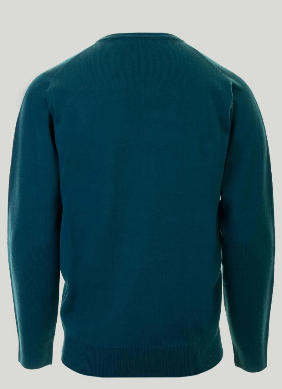 James Pringle Men's Green Fine Knit V-Neck Jumper