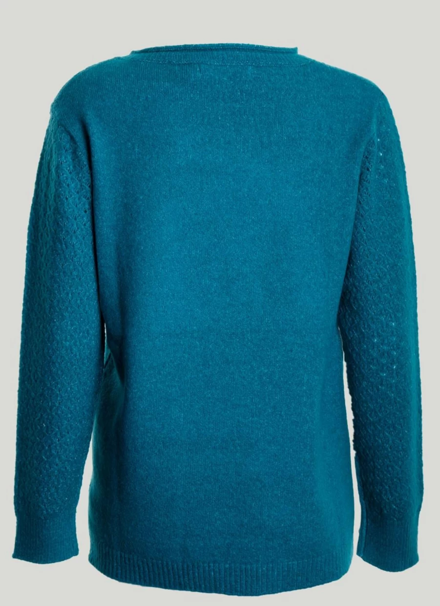 Isle Women's Pointelle Knit Jumper - Soft Crewneck Sweater for Women