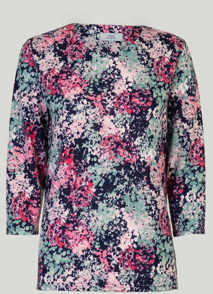 Honor Millburn Women's Printed Jersey Top - Stylish Comfort Fit T-Shirt