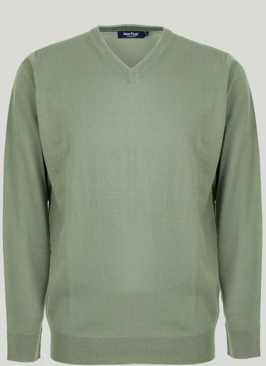 James Pringle Men's Fine Knit V-Neck Jumper - Soft Casual Sweater for Men