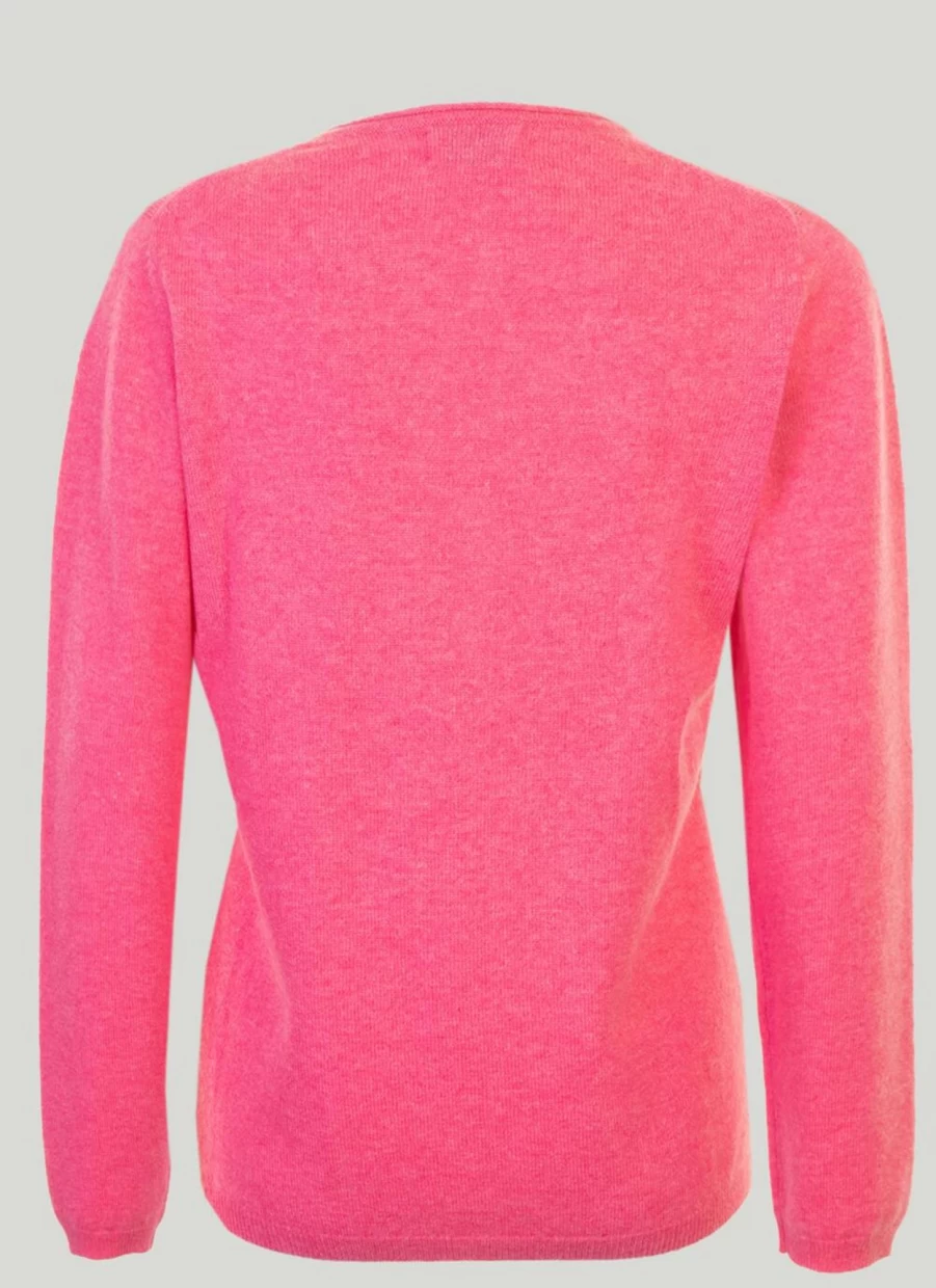 Gleneagles Women's V-Neck Cashmere Sweater Soft Luxury Knitwear Comfortable Winter Pullover