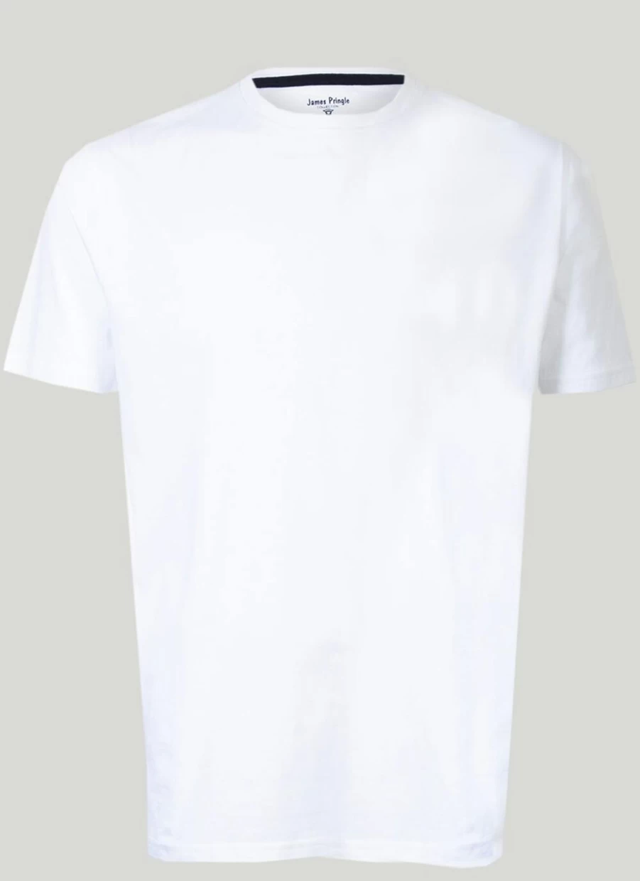 James Pringle Men's Cotton Crew Neck T-Shirt - Soft Classic Fit Short Sleeve Tee