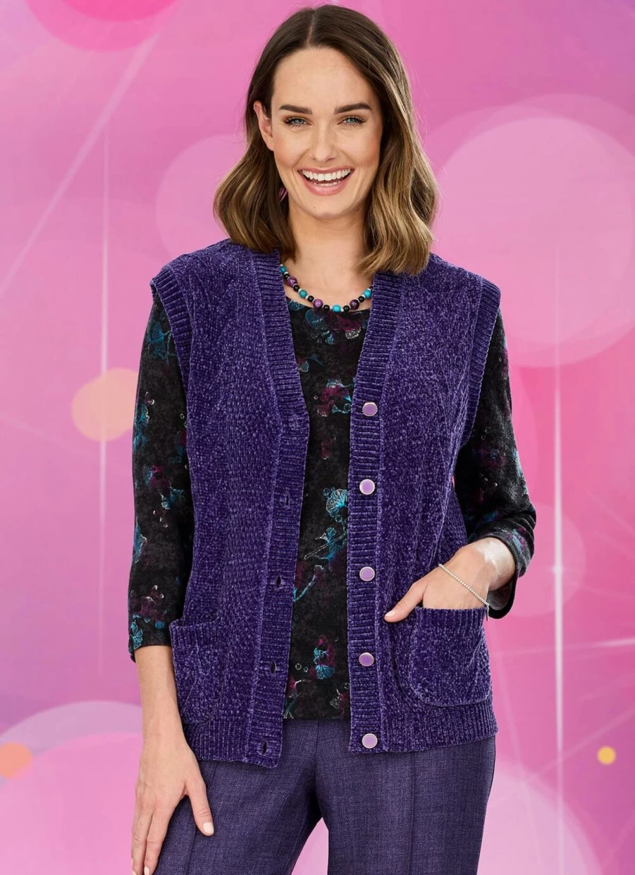 Honor Millburn Women's Stylish Purple Waistcoat Vest for Elegant Outfits