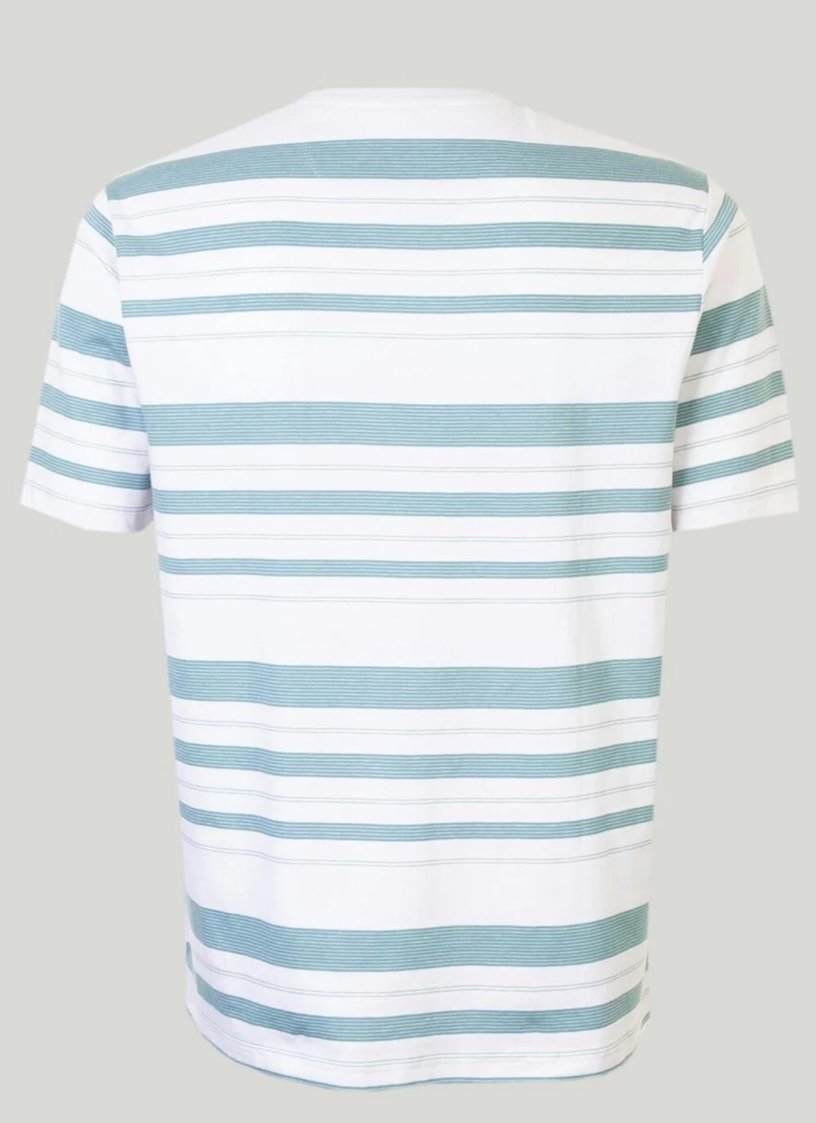 James Pringle Men's Classic Crew Neck Striped Cotton T-Shirt