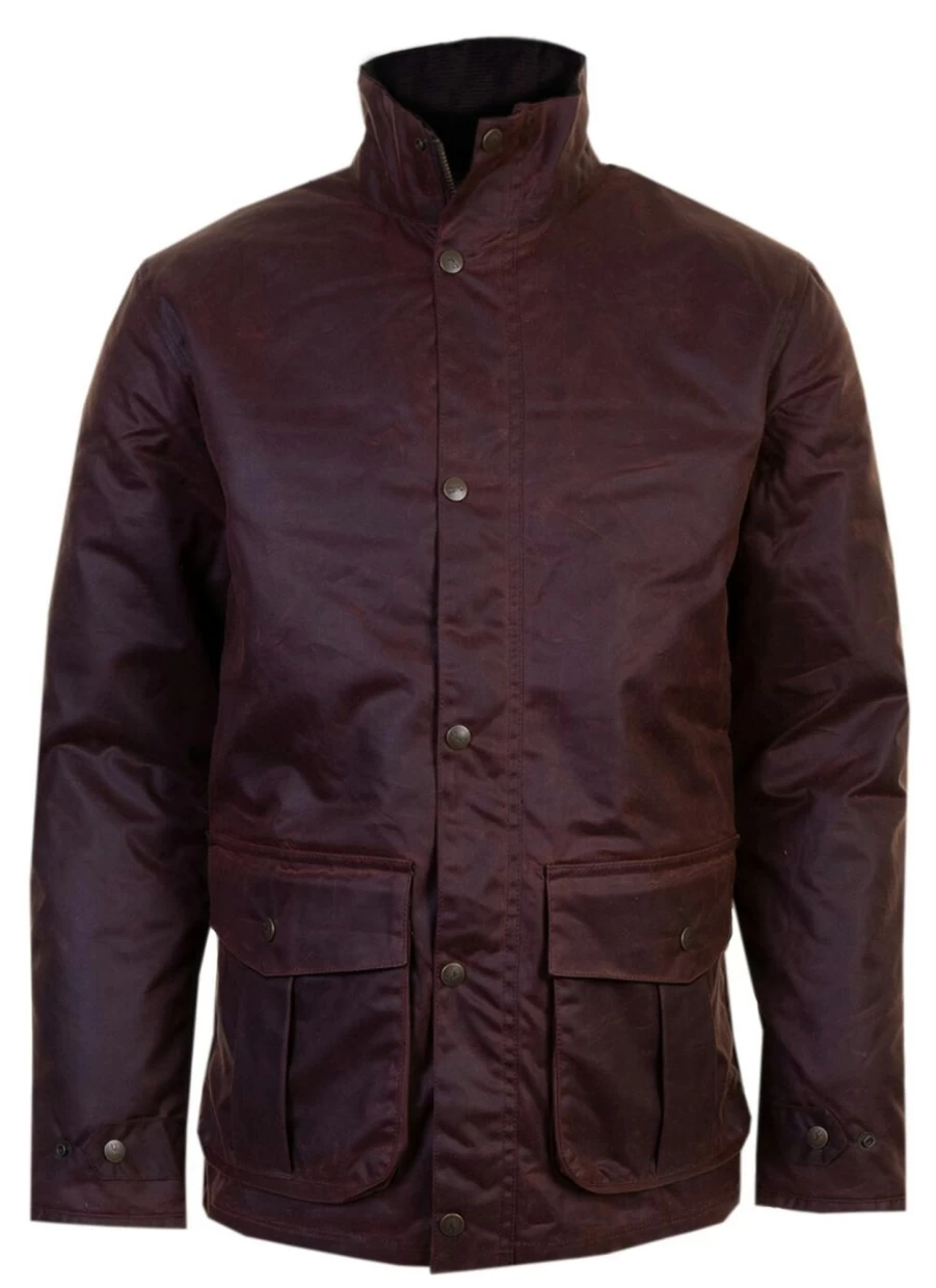 PG Field Men's Dark Tan Wax Jacket with Copper Hardware - Outdoor Waterproof Coat
