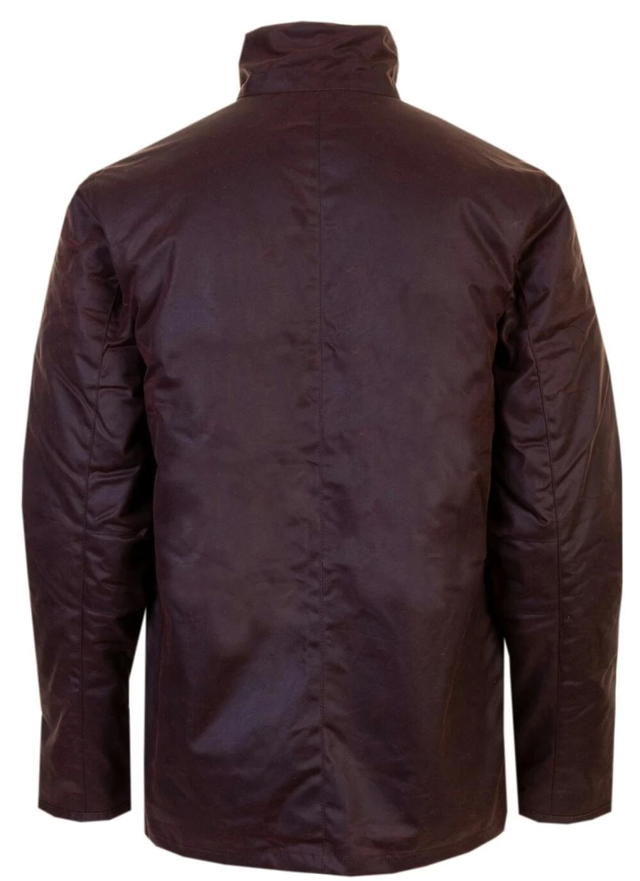 PG Field Men's Dark Tan Wax Jacket with Copper Hardware - Outdoor Waterproof Coat