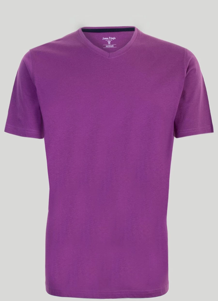 James Pringle Men's V-Neck T-Shirt - Classic Comfort Fit Cotton Tee
