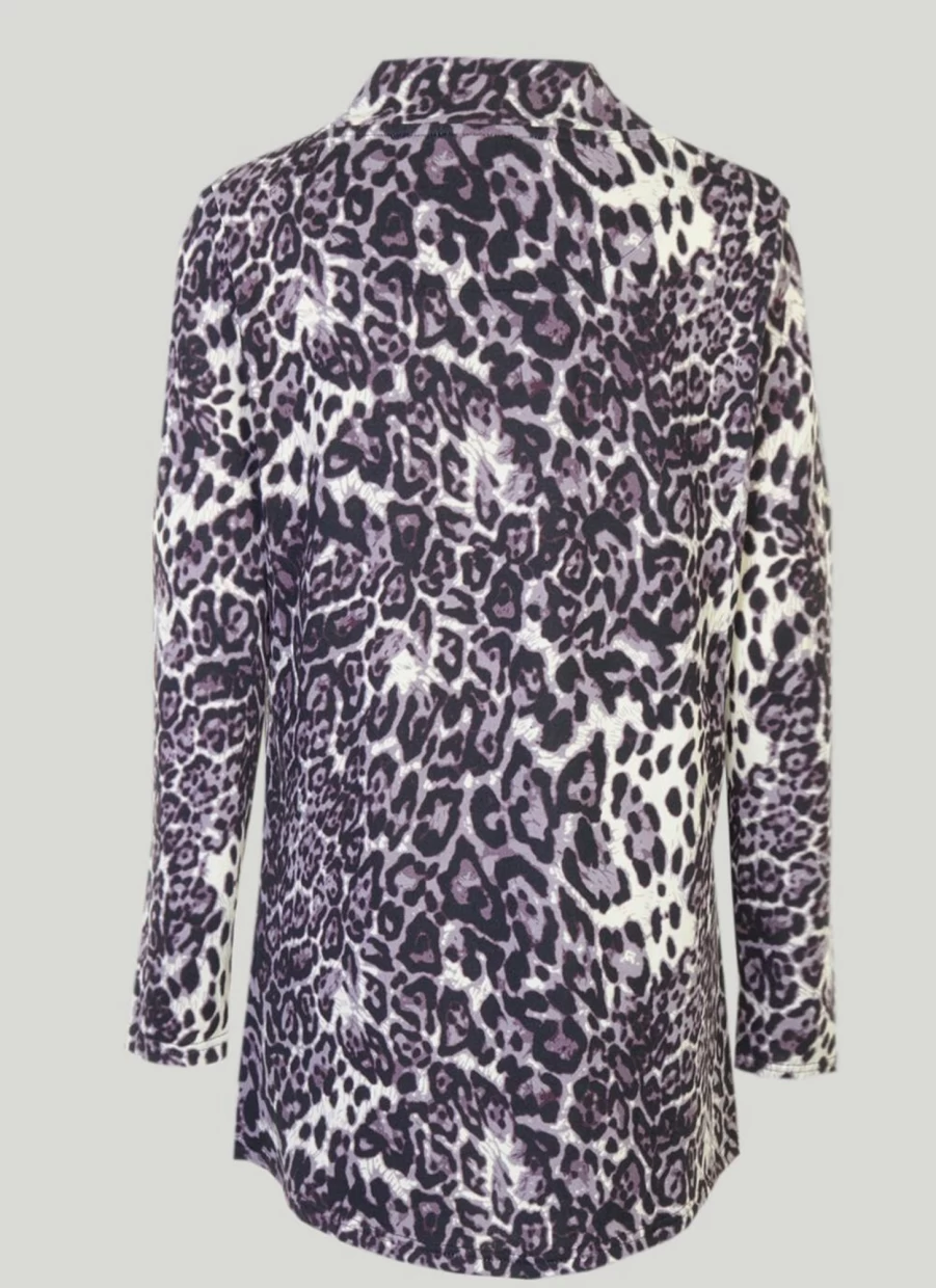 "Isle Women's Neutral Tone Animal Print Blouse – Stylish Casual Tops"