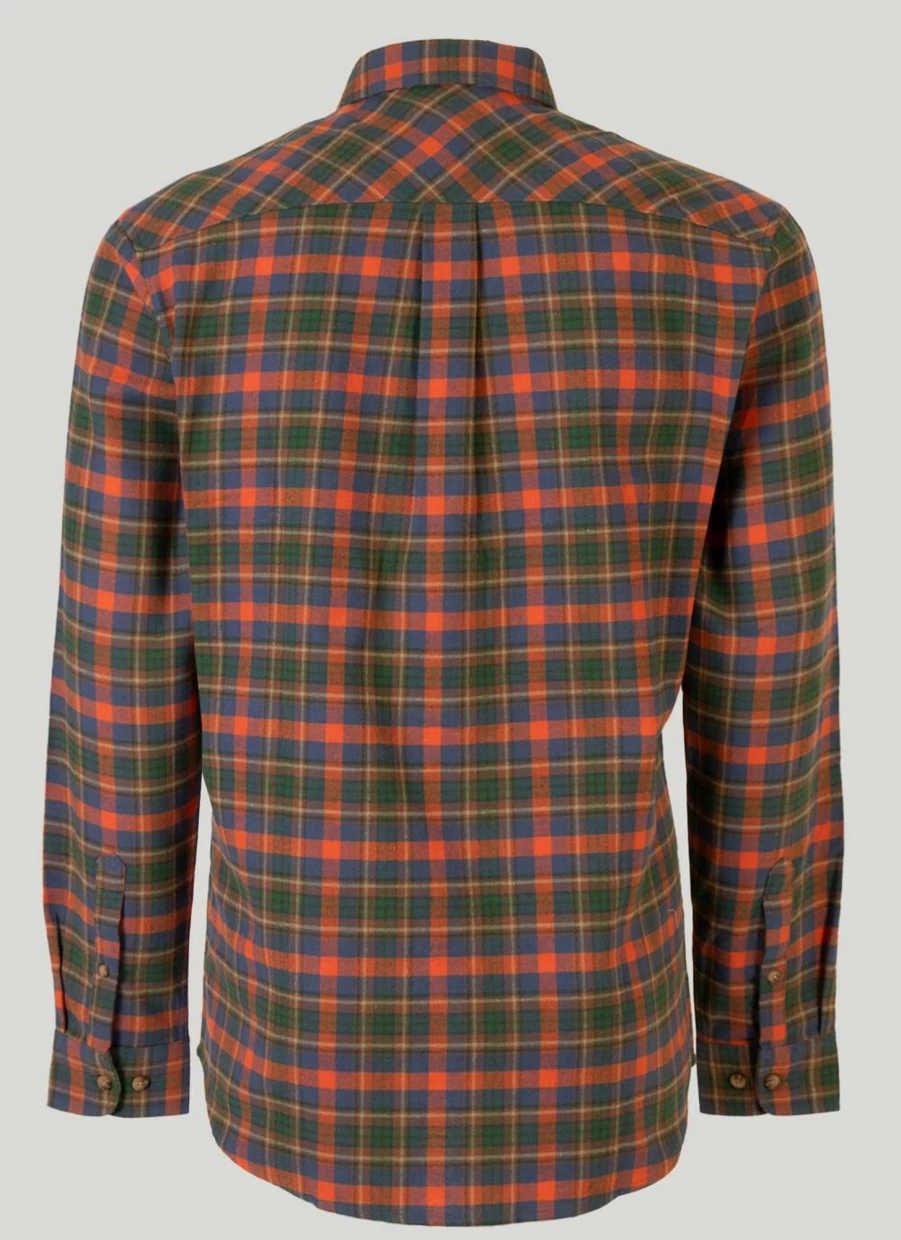 PG Field Men's Flannel Check Shirt - Soft Plaid Long Sleeve Casual Shirt for Men