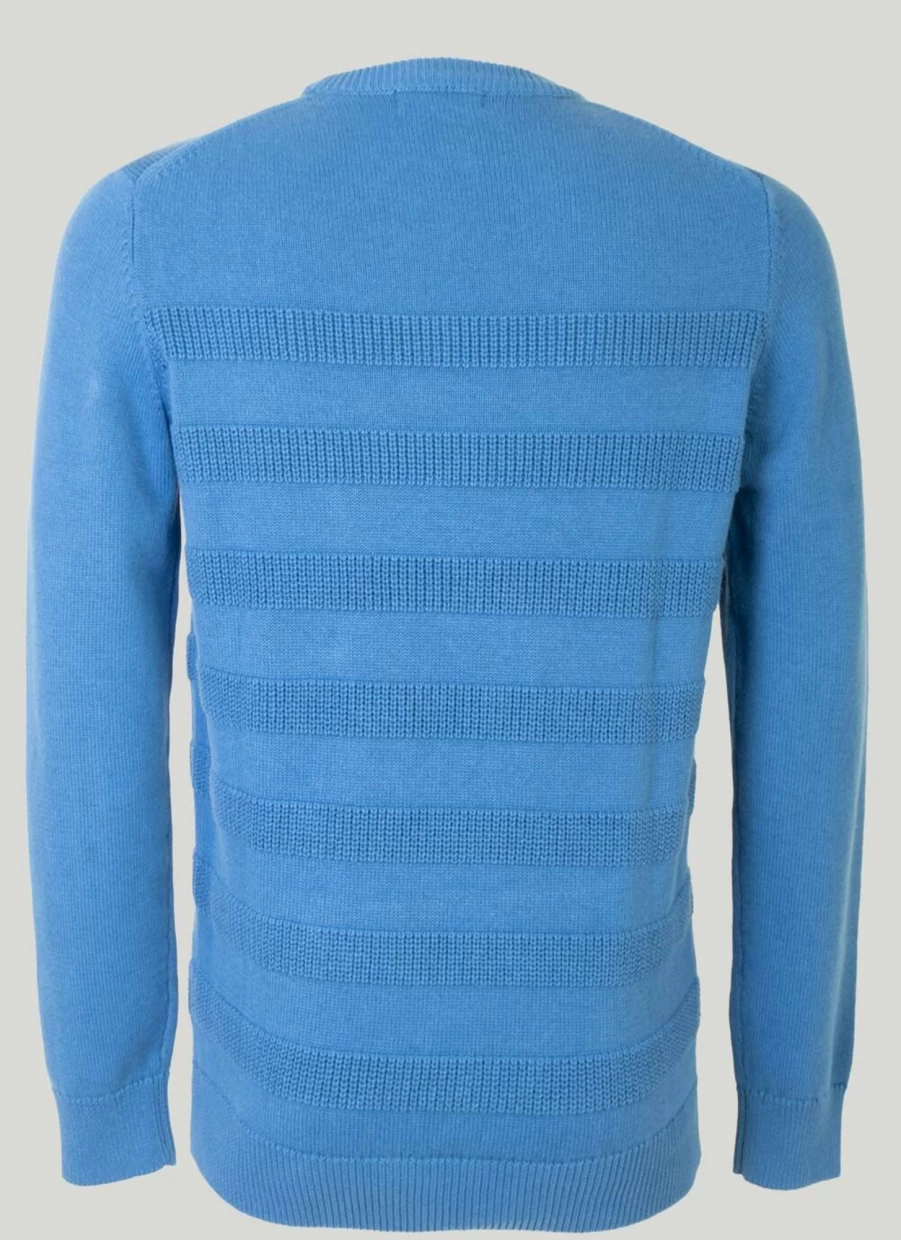 James Pringle Men's Cotton Striped Textured Knit Jumper