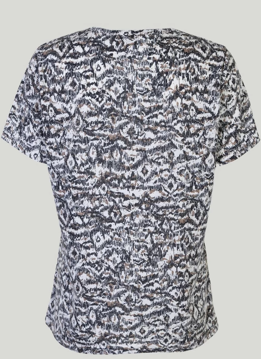 "Isle Women's Embroidered Neckline T-Shirt - Stylish Casual Top"