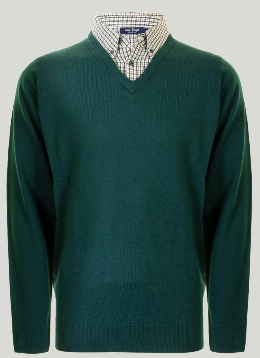 James Pringle Men's Mock Neck Fine Knit Jumper - Slim Fit Casual Pullover Sweater
