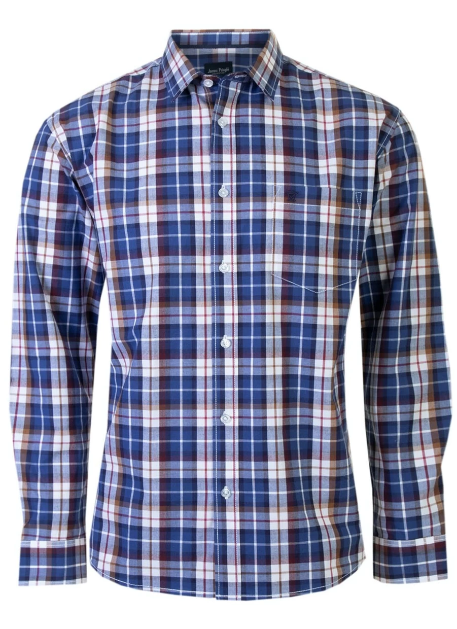 James Pringle Men's Classic Check Shirt - Premium Cotton Plaid Button-Up for Casual Wear