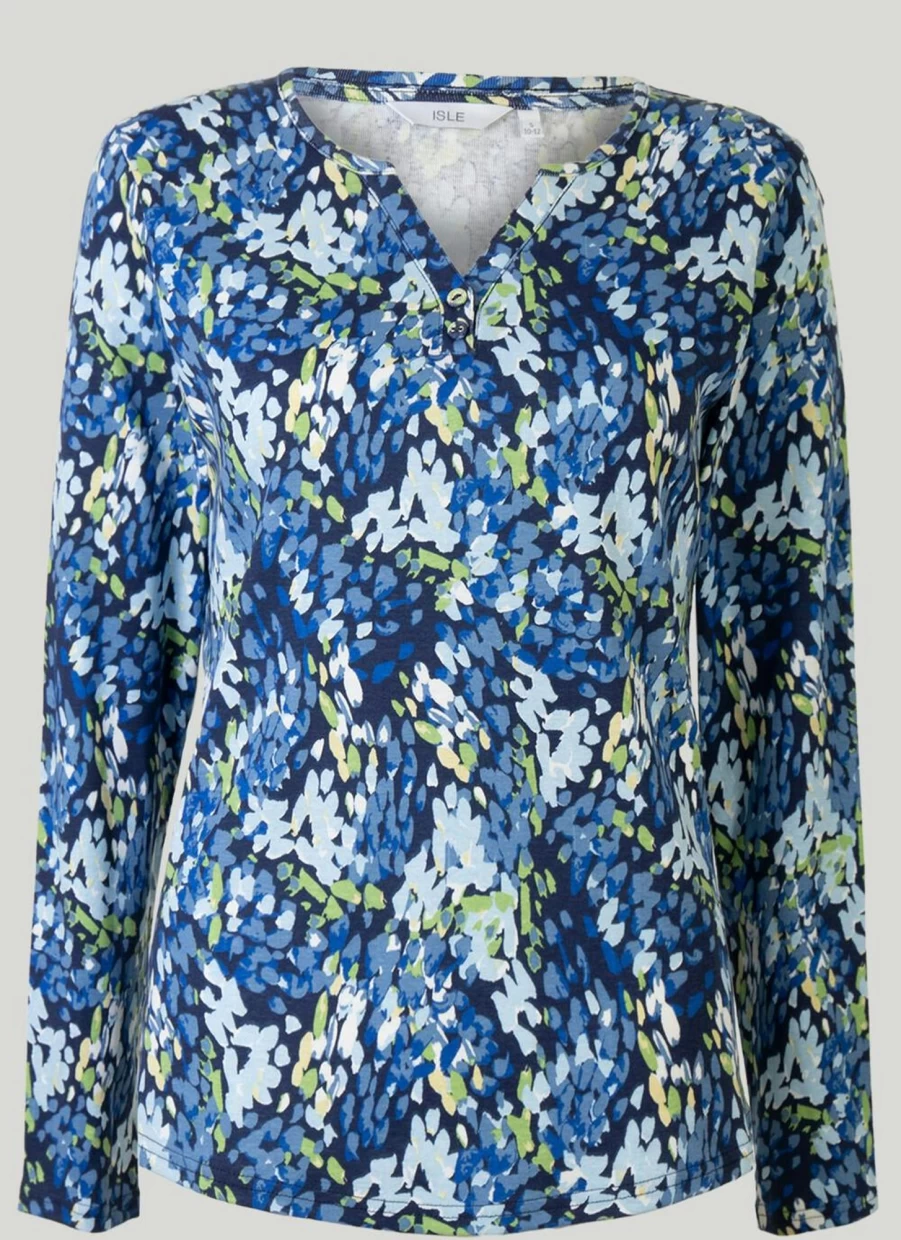 "Isle Women's Printed Top - Stylish Floral Design Casual Blouse"