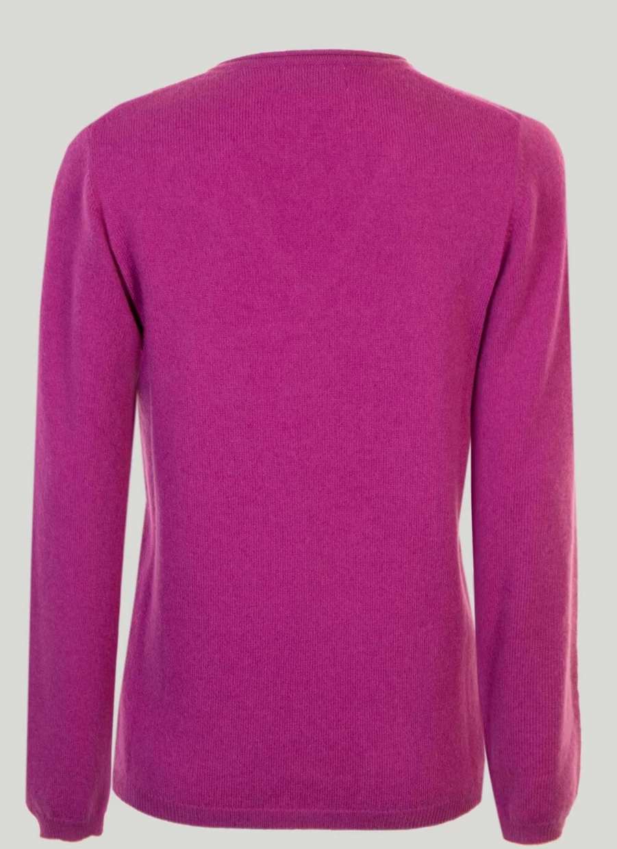 Gleneagles Women's Cashmere V-Neck Jumper - Soft Luxury Knit Sweater