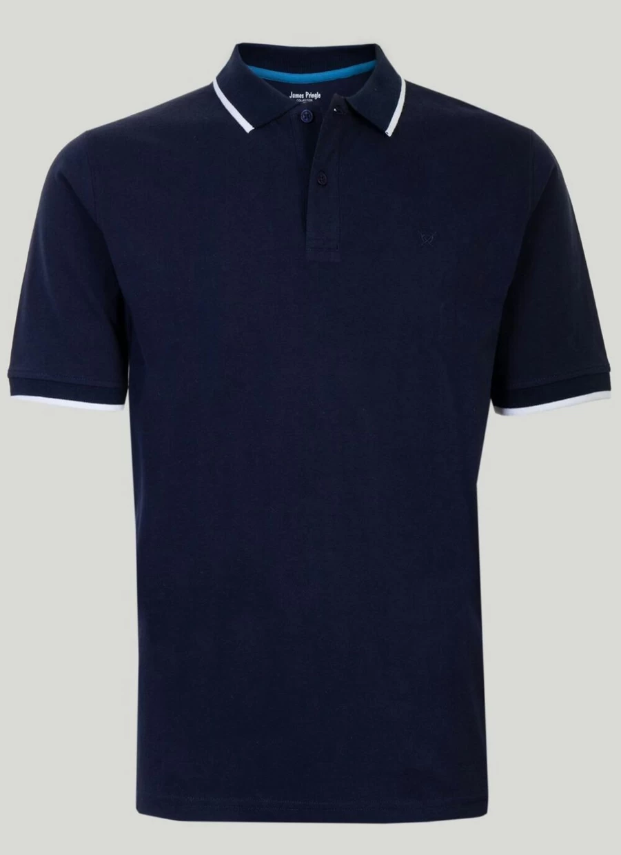James Pringle Men's Premium Cotton Polo Shirt - Classic Fit Casual Comfort