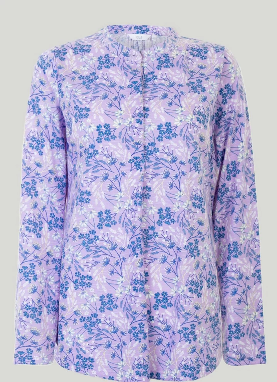 Isle Women's Lilac Floral Print Top - Stylish Blouse for Casual Outfits