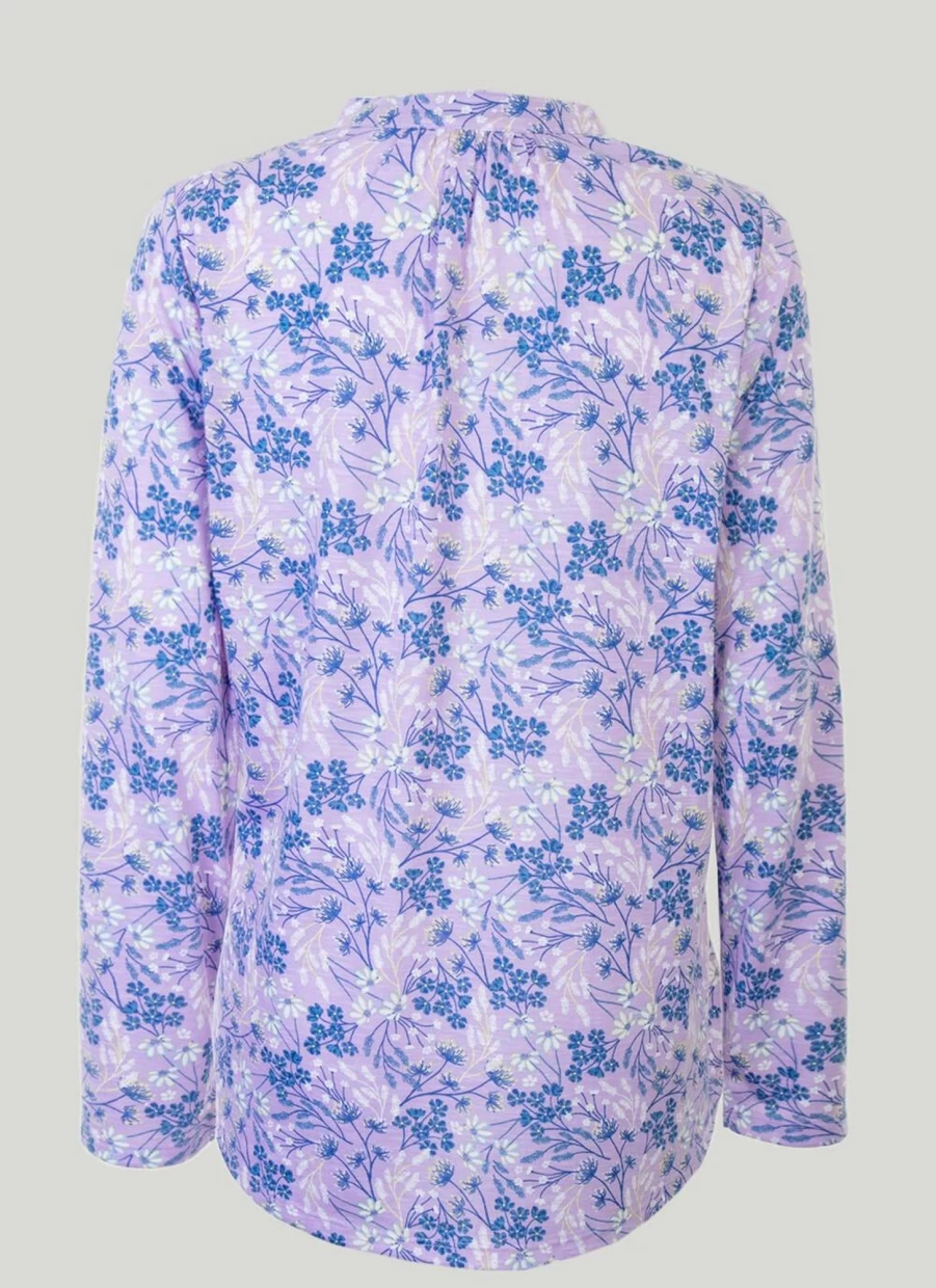 Isle Women's Lilac Floral Print Top - Stylish Blouse for Casual Outfits