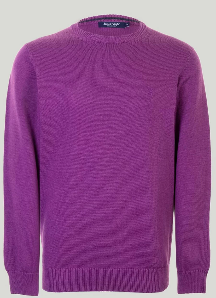 James Pringle Men's Cotton Crew Neck Jumper - Soft Classic Knit Sweater