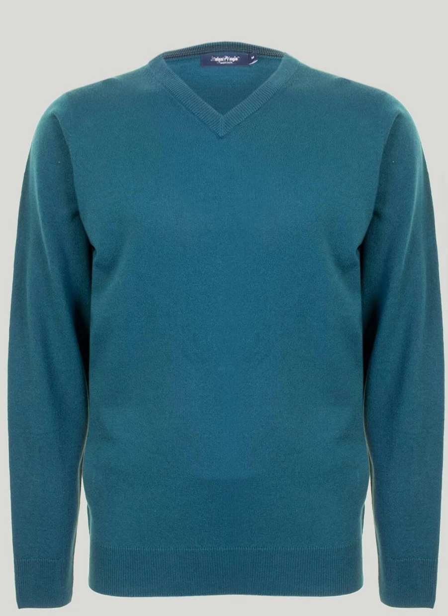 James Pringle Men's V-Neck Fine Knit Jumper - Lightweight & Soft Casual Sweater