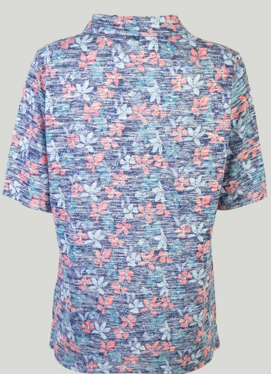 Isle Women's Printed Polo Shirt - Stylish Casual Top for Women