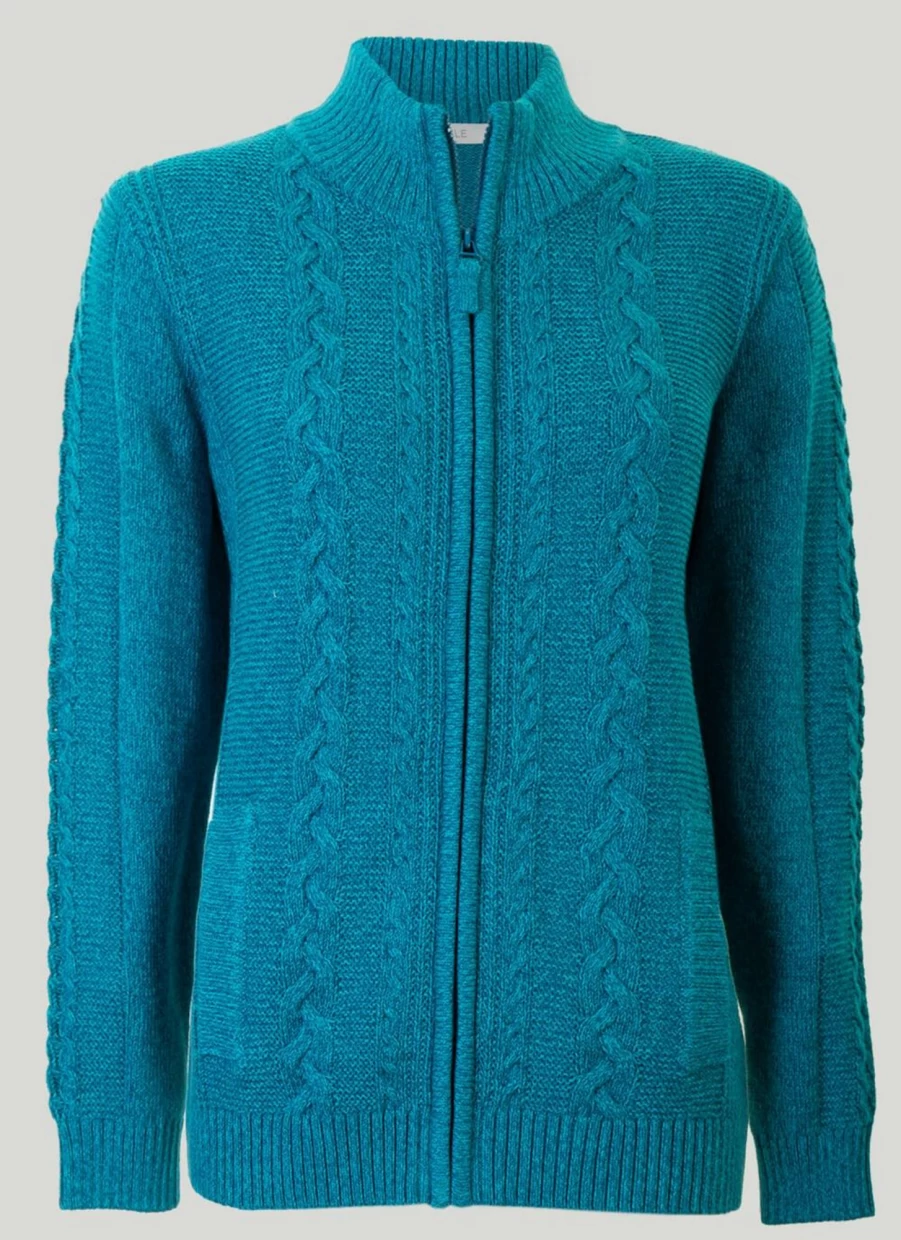 "Isle Women's Teal Cotton Cardigan – Soft Comfort Knit Sweater"