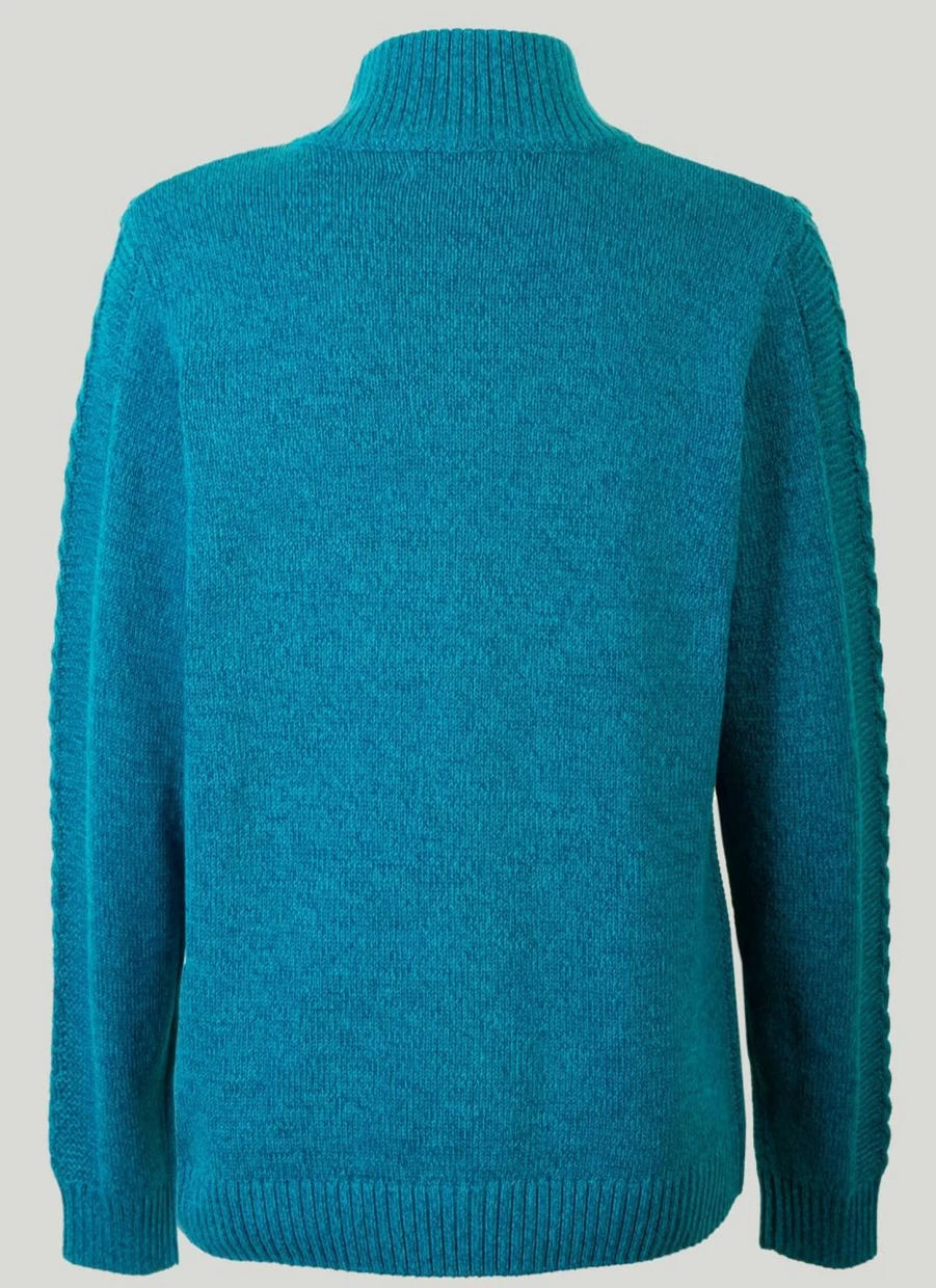 "Isle Women's Teal Cotton Cardigan – Soft Comfort Knit Sweater"