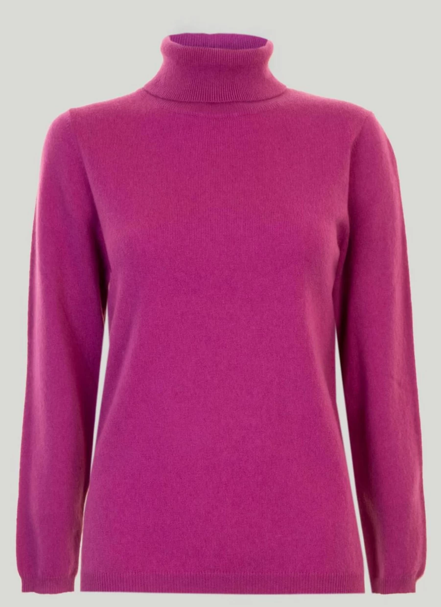 Gleneagles Women's Cashmere Polo Neck Sweater – Luxurious Soft Knitwear