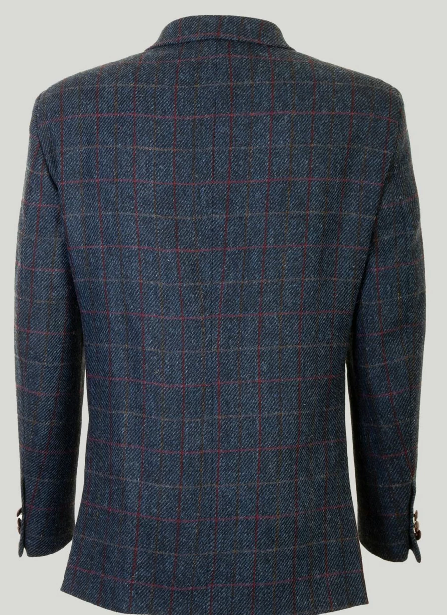 Men's Harris Tweed Blue Skye Jacket - Classic Wool Coat for Winter