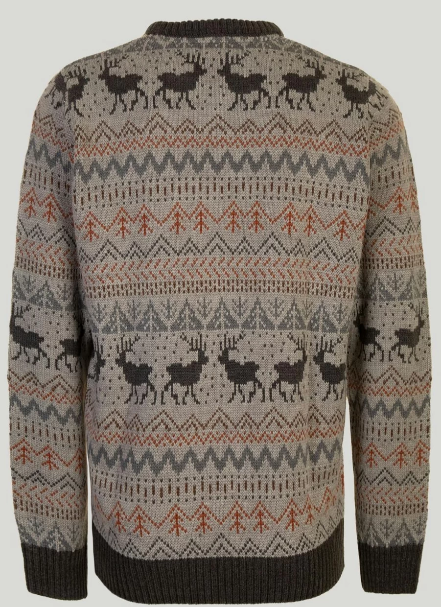 PG Field Men's Reindeer Fair Isle Christmas Sweater Holiday Knit Jumper