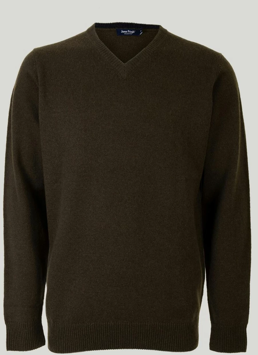 James Pringle Men's Lambswool V-Neck Jumper - Soft Knit Sweater for Men