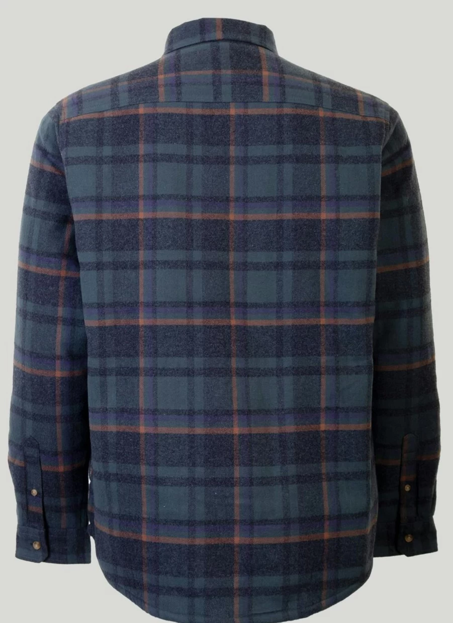 PG FIELD Men's Sherpa-Lined Flannel Check Shirt - Warm Plaid Winter Shirt for Men