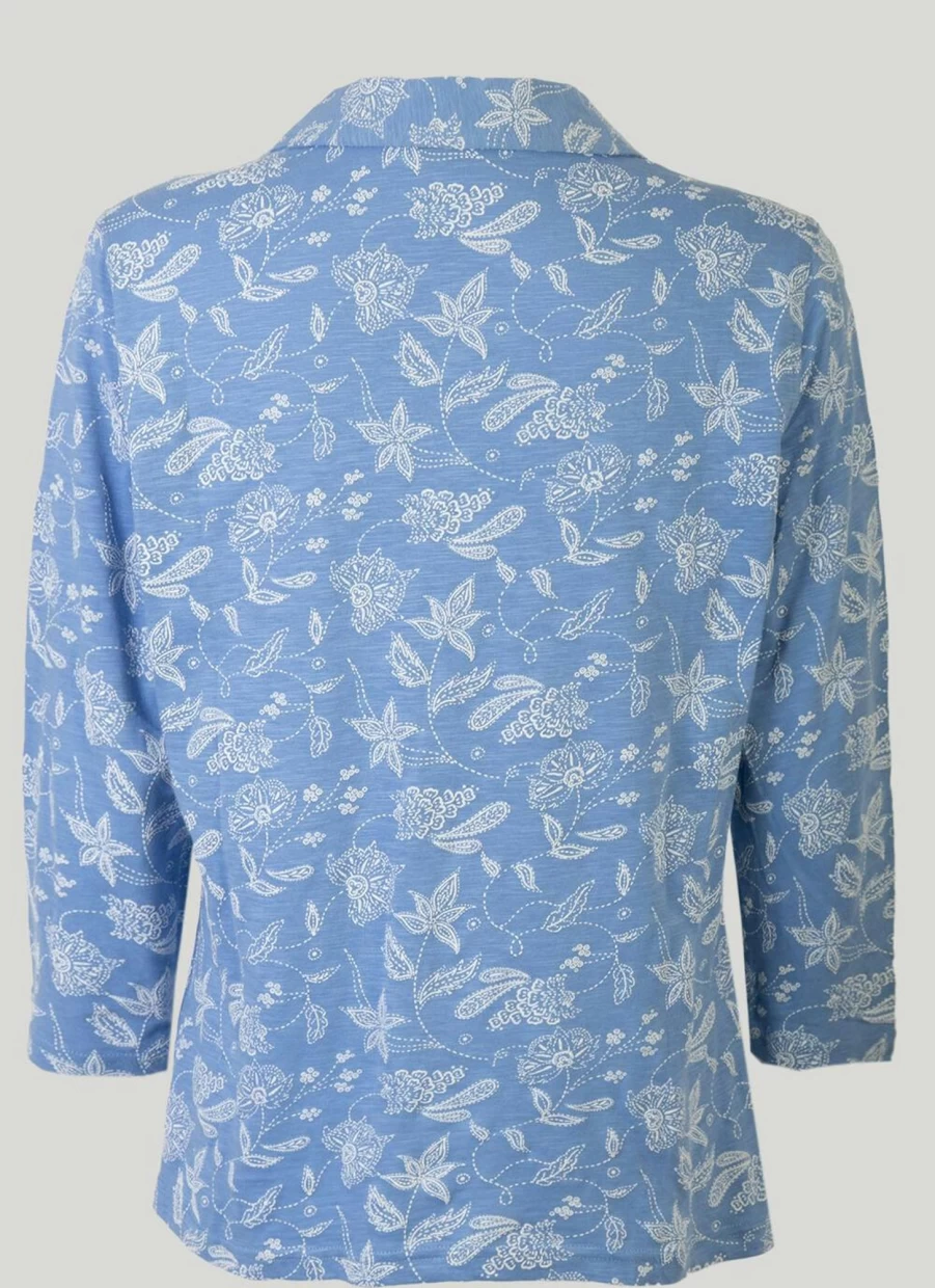 "Isle Women's Print Button Through Top Blouse – Stylish & Comfortable"