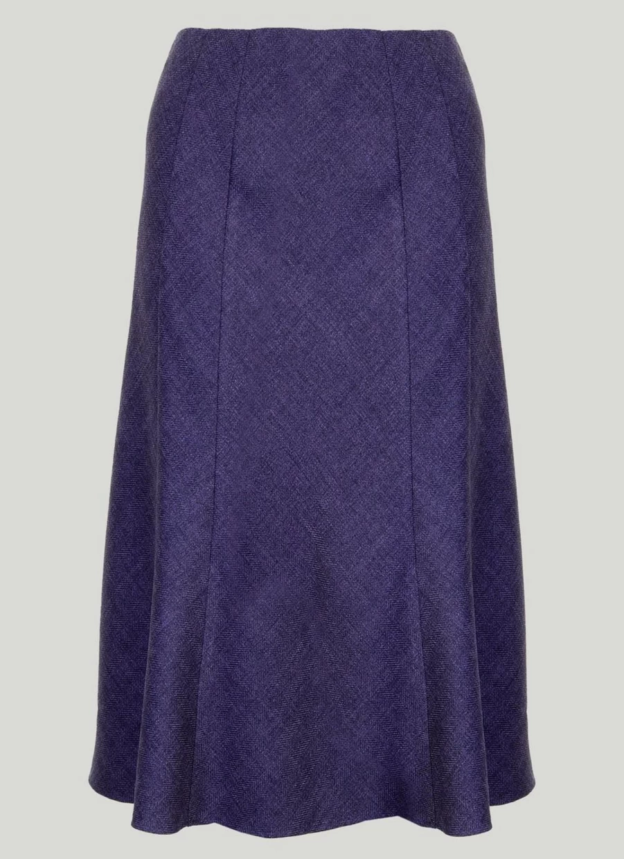 Honor Millburn Women's Textured Lined Skirt - 27" A-Line Mid-Length Stretch Comfort Fit